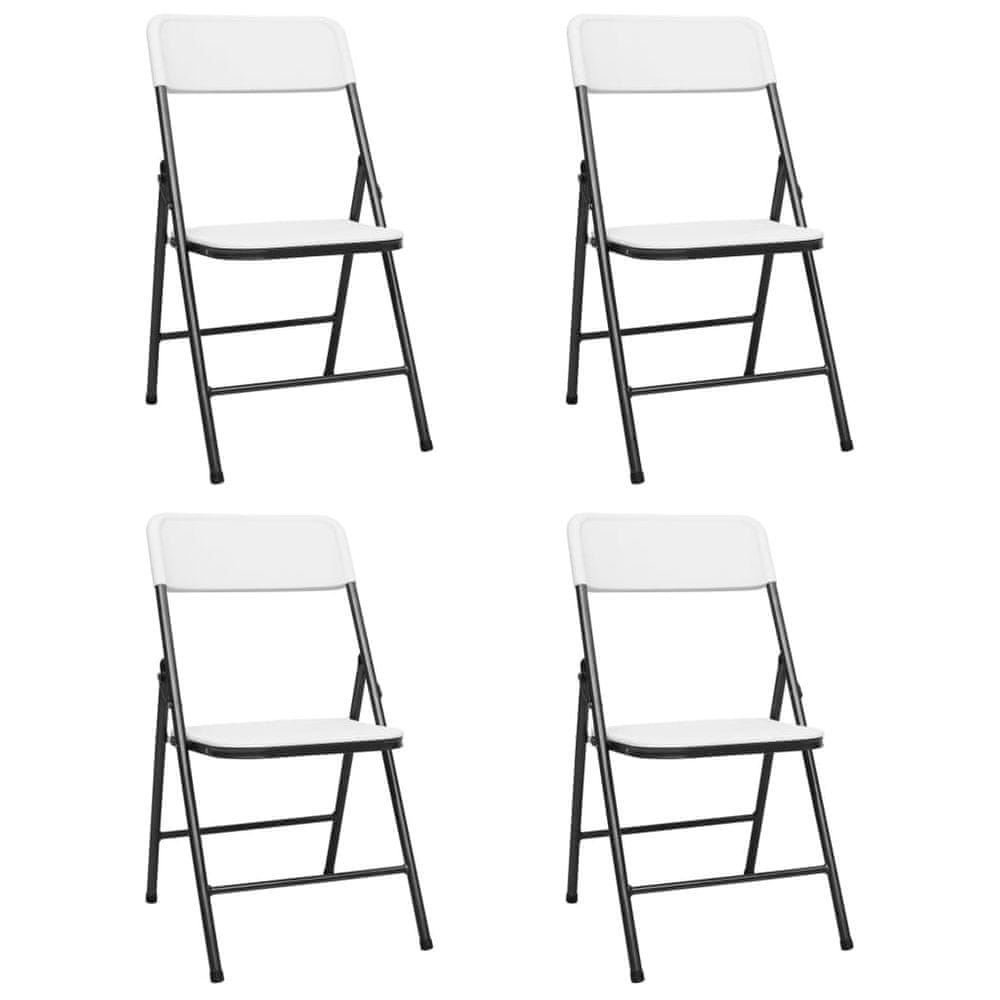 Petromila vidaXL Skladacie záhradné stoličky 4 ks HDPE biele